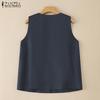 ZANZEA Женские повседневные летние майки без рукавов с v-образным вырезом