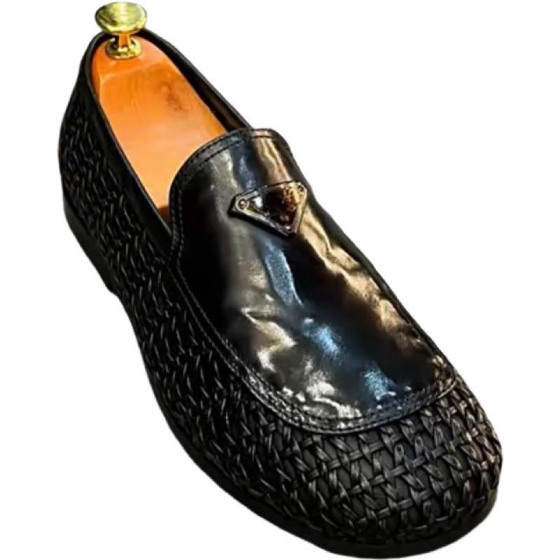 Прозрачные лоферы, туфли в стиле business casual, из мягкой кожи, с мягкой подошвой, плетеная вручную обувь, из натуральной кожи, мужская обувь, дышащая, удобная обувь, модная