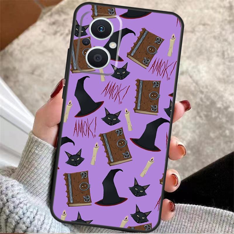 Чехол Черная кошка-ведьма для OPPO Reno 8T 7 8 Lite 14F 13F 11F 12F 10 11 12 13 14 Pro OPPO Find X9 X5 X6 X8 Pro