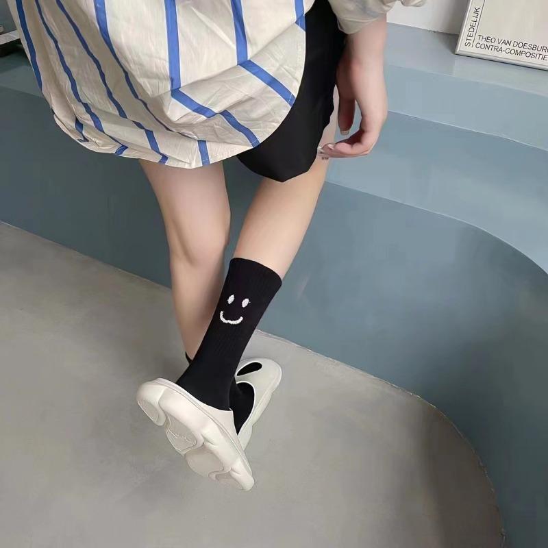 New Tide Brand Behind Crying Face A B Socks Creative Funny Sports Pure Color Couples Socks Tide Cotton Socks Men Women