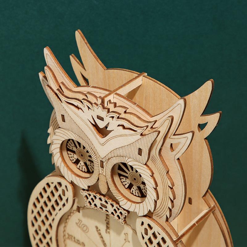 Cross-border New Owl 3D Three-dimensional Puzzle Wooden Toys Educational Assembled Toys DIY Creative Ornaments