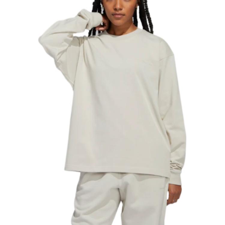 adidas Футболка с длинным рукавом Originals X Pharrell Williams Solid Logo Print, топы унисекс, коричневые HN3438