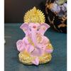 Gold Plated Ganesha with Terracotta Colour - Perfect for Car Dashboards, Office & Home Shelves, Diwali Puja, and Gifting