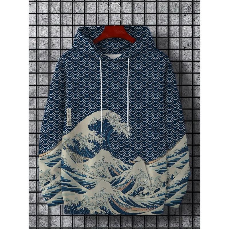 Осенние и зимние мужские толстовки с капюшоном в японском стиле Харадзюку, повседневные спортивные толстовки с рисунком зверя в стиле аниме, осень и зима