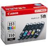 [Genuine Product] Canon Ink Cartridge 5-color Multi-pack Model Number: BCI-351+350/5MP Unit: 1 Box (5 Colors) Ds-1100618
