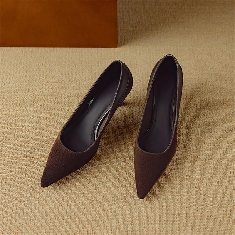 Fashion New Spring Sheep Suede Woman Shoes Pointed Toe Women Pumps Shoes for Women High Heel Fashion Concise Ladies Shoes Stiletto