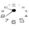 DIY Wall Clock Acrylic Frameless Mirror Surface Wall Sticker Clock Decor for Living Room BedroomBlack