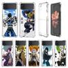Anime Demon Slayer Luxury Case For Samsung Galaxy Z Flip 3 4 5g Funda Z Flip3 Clear Pc Hard Shockproof Back Phone Coque Shell