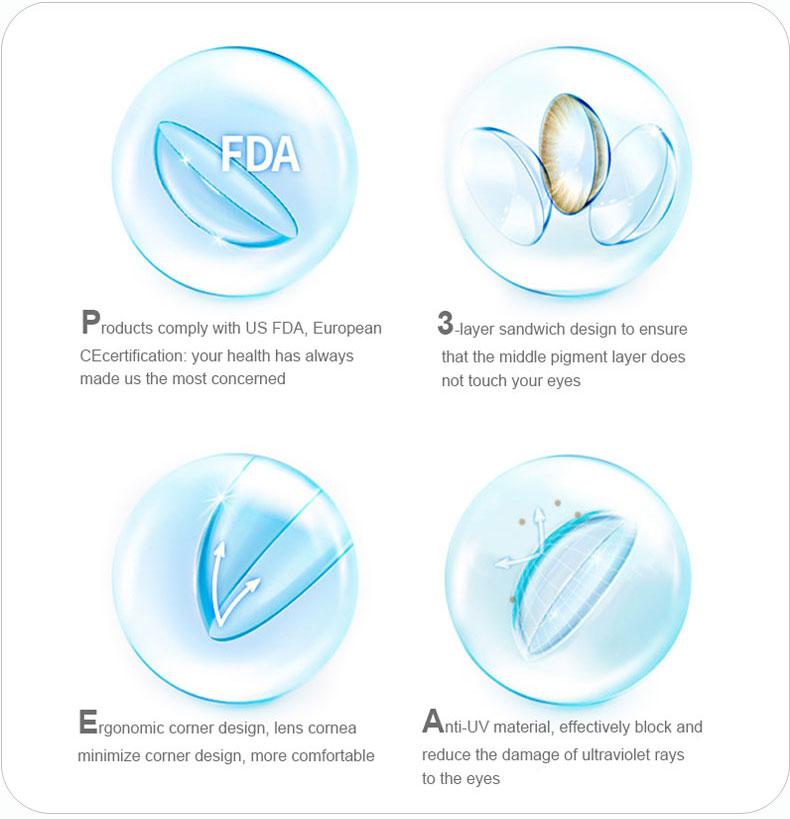 Eyeshare Colored Contact Lens For Eyes DIAMOND Series Color Contact Lens Eye Contacts Colored Cosmetic Lenses Yearly 2pcs/pair