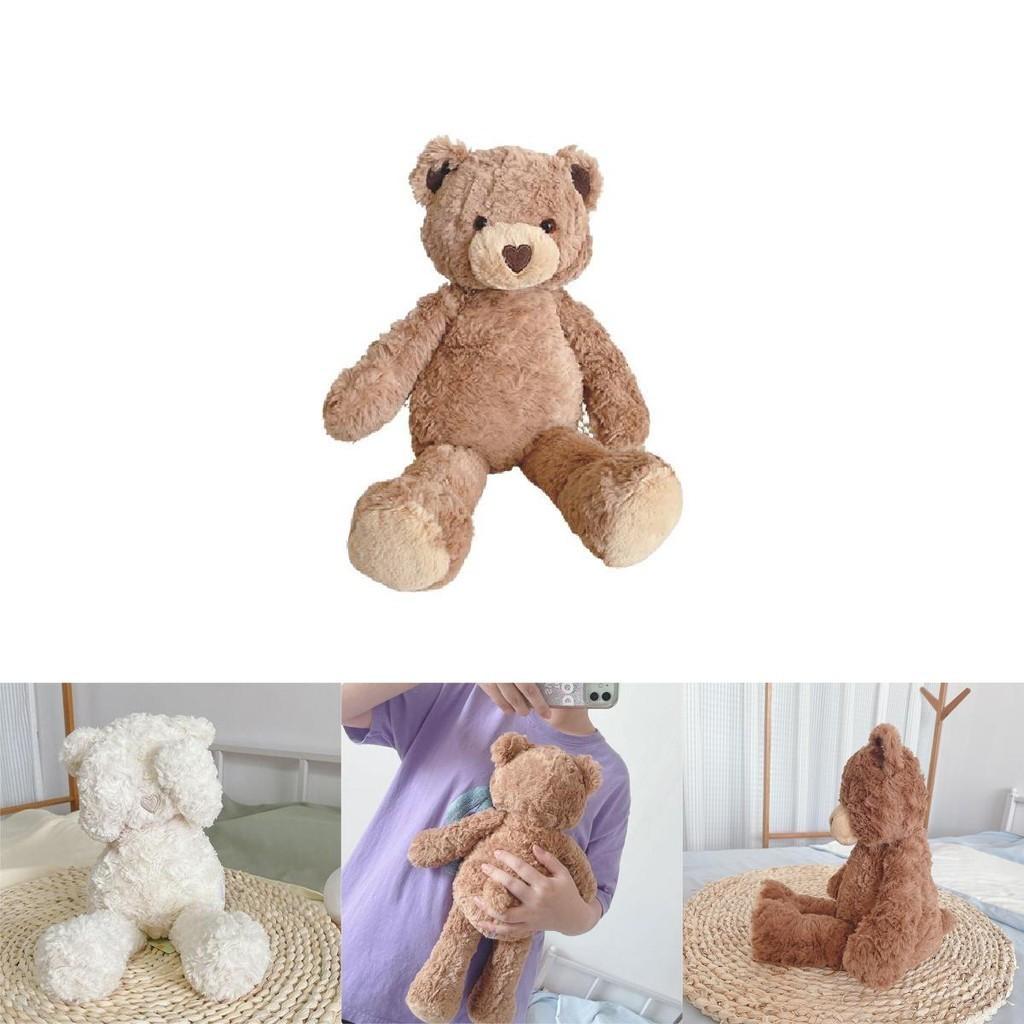 Очаровательная плюшевая игрушка-мишка в форме сердца для успокаивающего комфорта, 16,5 дюймов в высоту, с длинным пушистым коричневым мехом