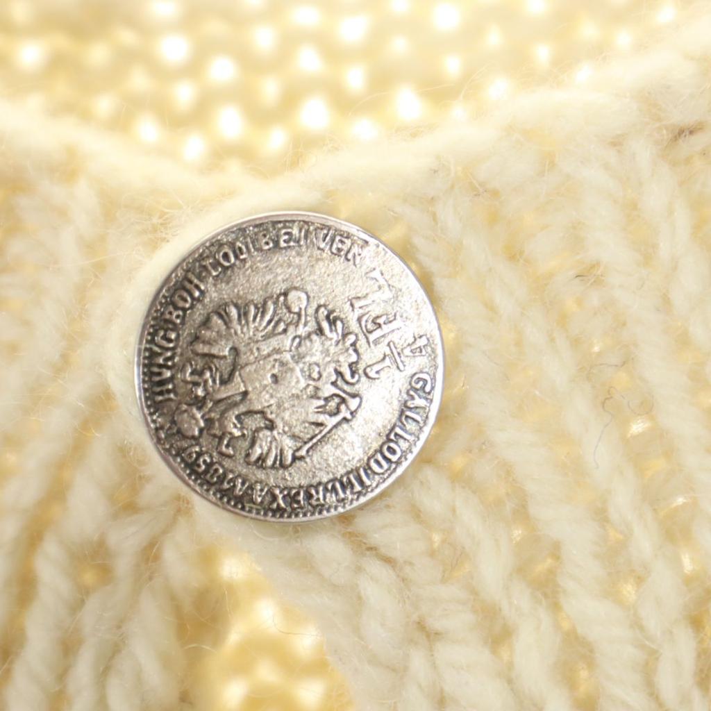 ВИНТАЖНЫЙ кардиган крупной вязки с длинным рукавом 80-х 90-х годов цвета слоновой кости для мужчин, б/у