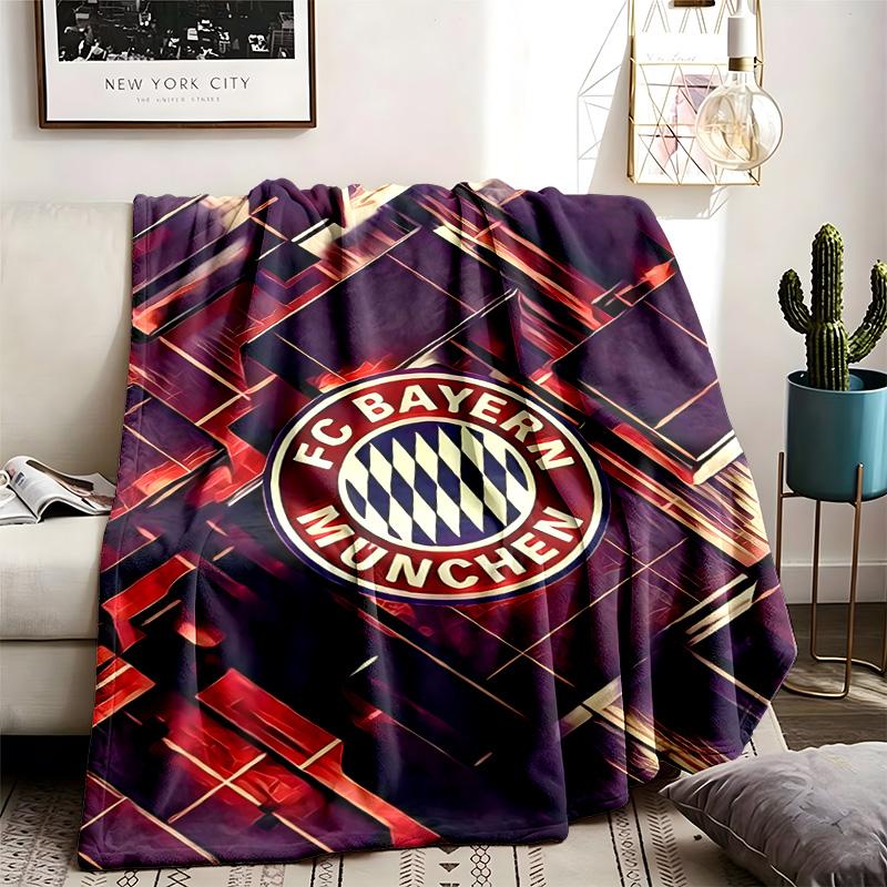 FC Bayern Munich Theme Blanket Suitable For The Sofa Camping And Travel Made Of Soft Flannel Material An Ideal Gift For Occasions Such As Birthdays An