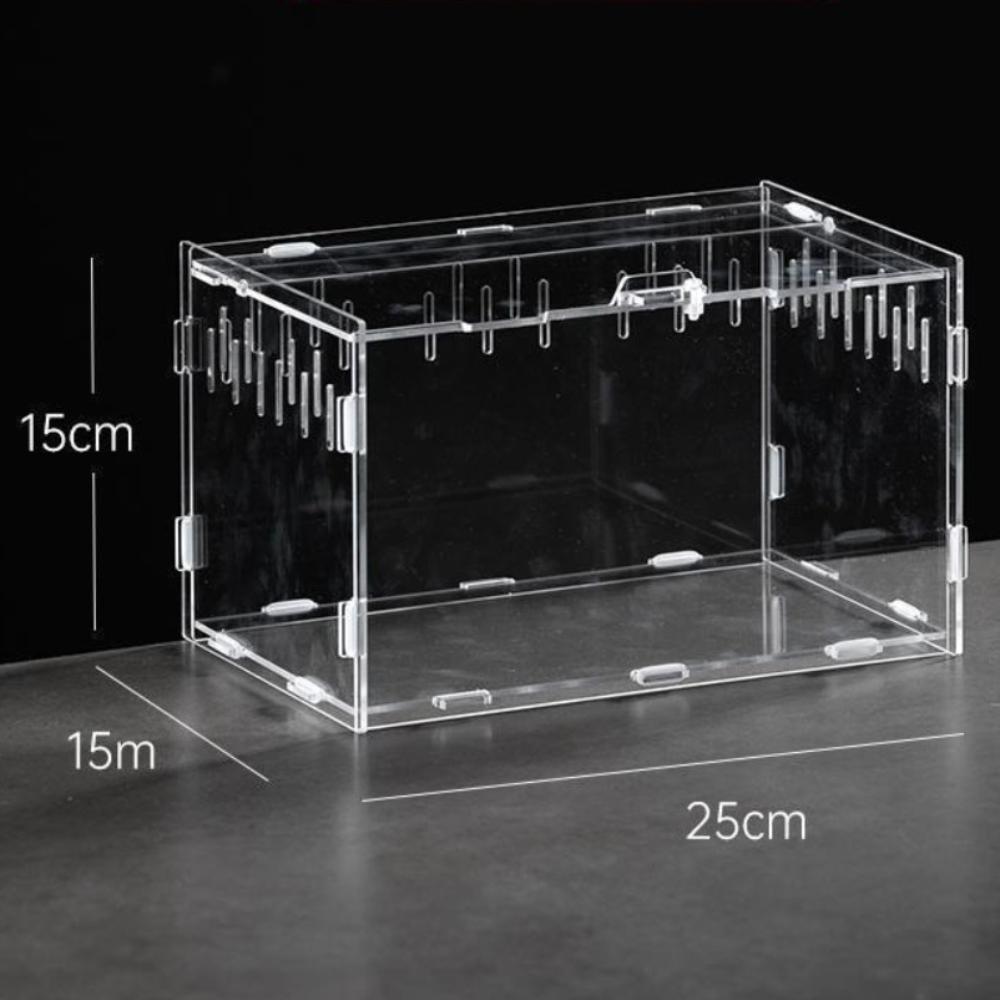 Anti-Escape Reptile Habitat Clear Spider Feeding Case Durable Lizard Breeding Box for Chameleon