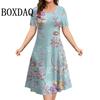 Новые платья 2025 Женские платья-сарафаны с 3D-цветочным принтом и короткими рукавами Летние повседневные платья-пуловеры Модные свободные женские платья