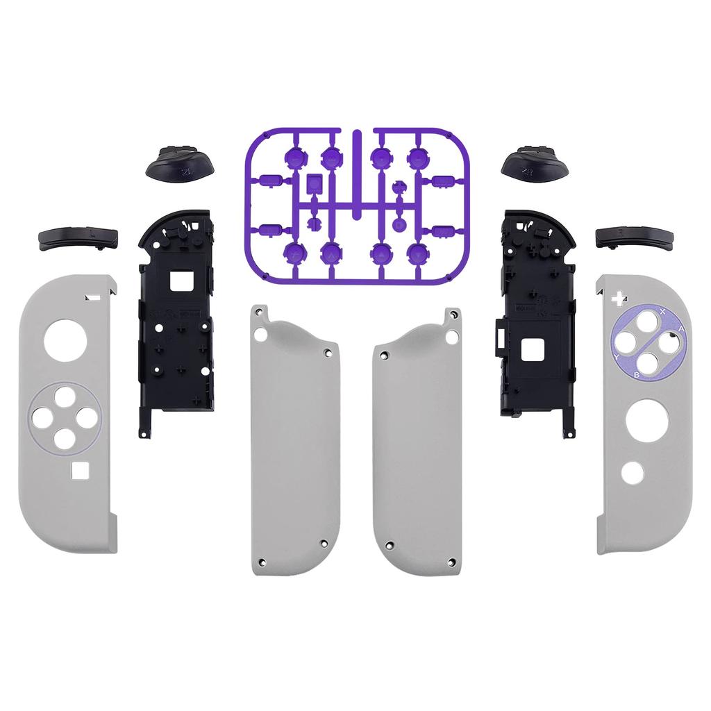 eXtremeRate Retro Design Replacement Shell for Body Not Handheld Controller Housing Case Compatible with Switch Joycon and Switch OLED with Full Set