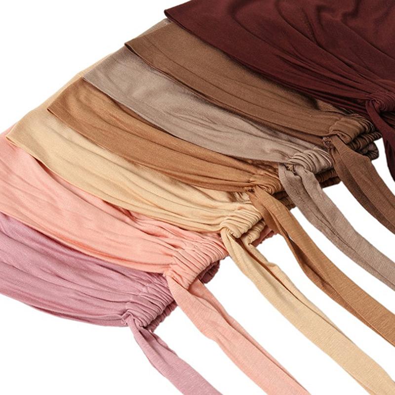 Muslim Inner Cap Stretch Hijab With Rope Adjustable Women Underscarf