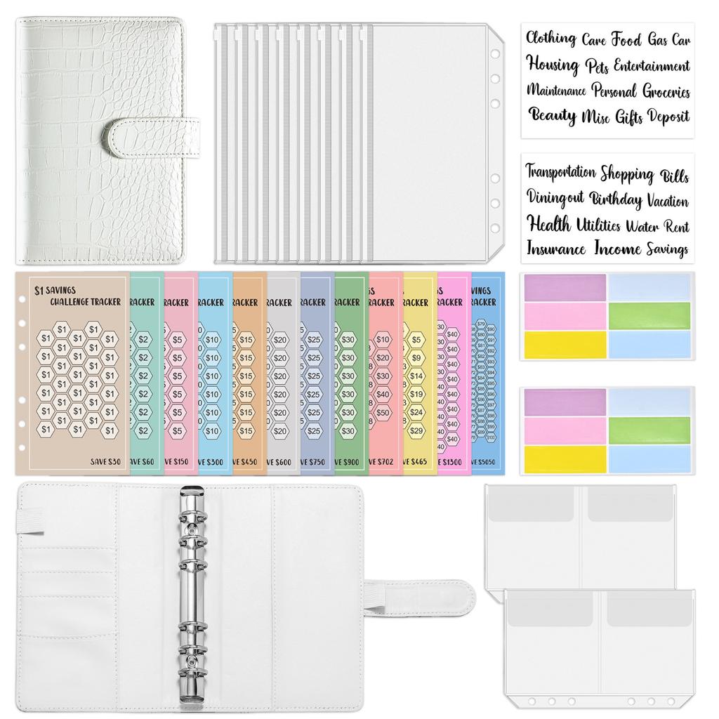 Папка для бюджета, папка для экономии денег с конвертами на молнии, конверты для наличных денег и бюджетные листы расходов для составления бюджета