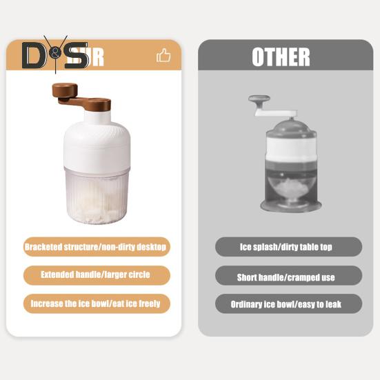 Машина для резки льда с лезвием из нержавеющей стали, ручная дробилка льда с формой для кубиков льда, портативная ручная машина для резки льда для смузи, молочных коктейлей