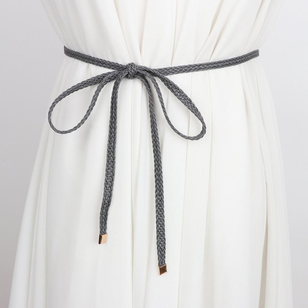 Weave Dress Slim Belt Solid Color Sweater Strap Fashion Waist Closing Decorative Female