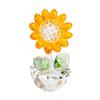 Collectible Sunflower Glass Ornament for Table Decoration Small Piece with Bud