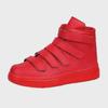 Men's European Red & White High-Top Sneakers with Velcro Straps
