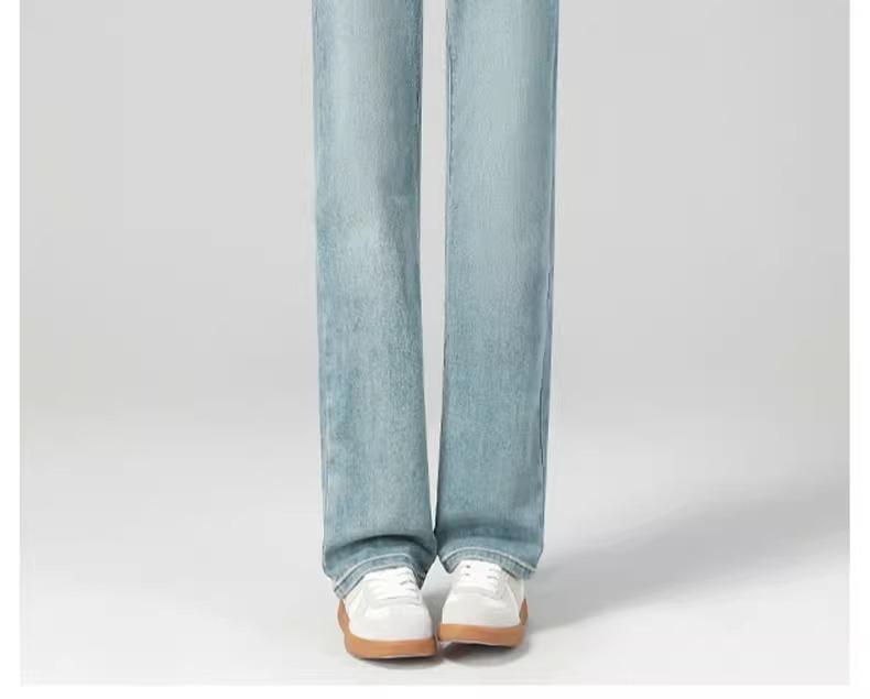 Женские джинсы прямого кроя с высокой посадкой: Весна 2025, Стройнящий стиль, Светлая стирка, Варианты узких и широких брюк.