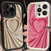 Чехол для телефона для iPhone 17 Pro Max 11 15 Plus 13 17e 12 Pro 14 Air 16 Розовый Простой Сердечко