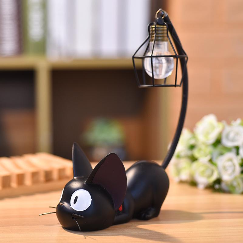 Miniature Cat Led Night Lamp Creative Resin Cat Animal Night Lamp Kitty Table Lamp Children'S Cartoon Room Lamp Decro Home