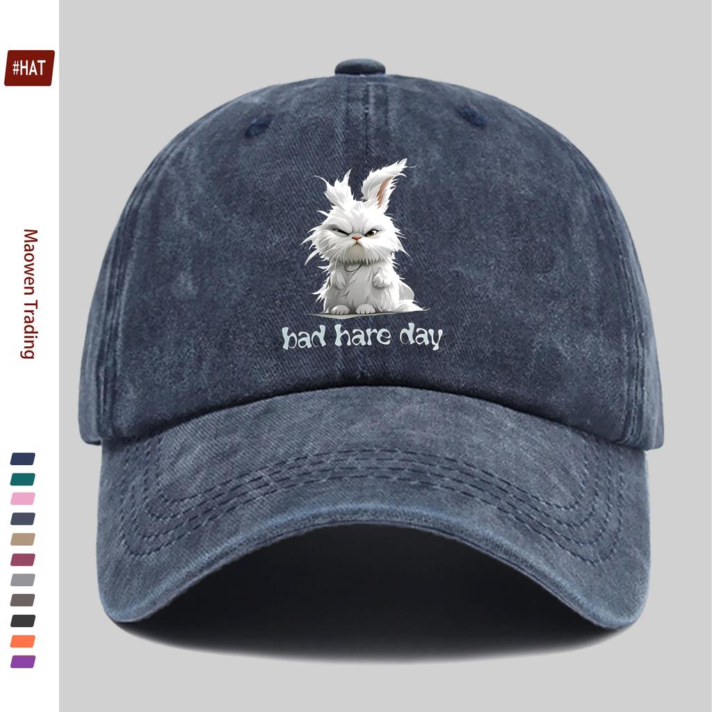 pc Cute Rabbit Print Baseball Cap Adorable Headwear Hat Comfortable and Lightweight Dad Hat Adjustable Snapback Strap Truck