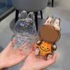 Clear Acrylic Figure Display Case With Silicone Chain Figure Carrying Case Protective Covers for Plush Doll Toy Figure