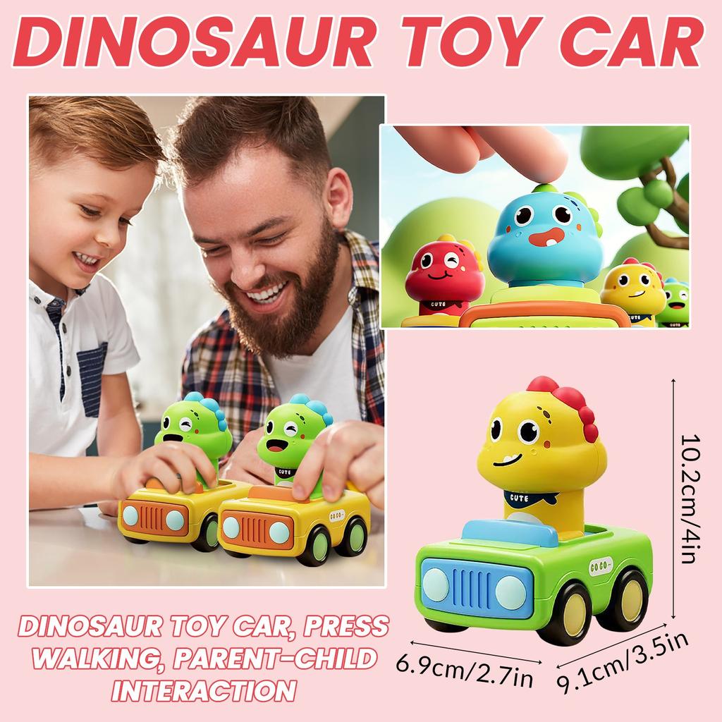 Игрушки для машинок-динозавров для малышей в возрасте от 1 до 3 лет, гоночные машинки для малышей-животных, наборы игрушечных машинок для малышей