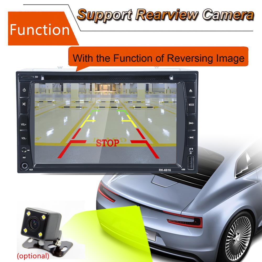 2Din 6.2'' с DVD-радио для автомобиля, автомобильный мультимедиа, дюймовый FM Bluetooth, управление на руле, функция зеркала заднего вида