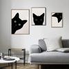 Modren Poster with Animals, Black Cat, Charming Cat, Canvas, Painting, Wall Art Decoration, Drawing Room, Home Decor, Wall Decoration