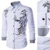 Men Shirt Turn-down Collar Single-breasted Slim Fit Ethnic Style Spring Shirt for Daily Wear