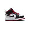 Детские кроссовки Air Jordan 1 Mid TD Gym Red Black Toe White DQ8425-106