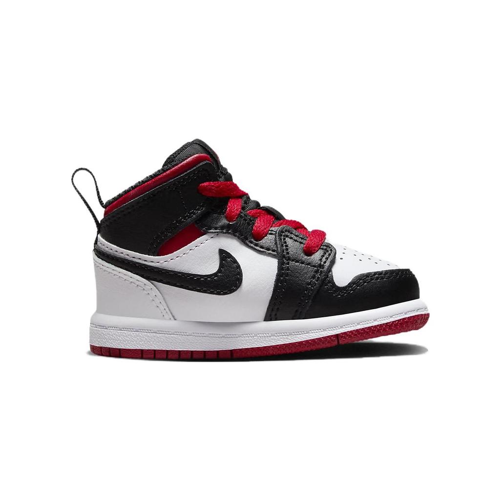 Детские кроссовки Air Jordan 1 Mid TD Gym Red Black Toe White DQ8425-106