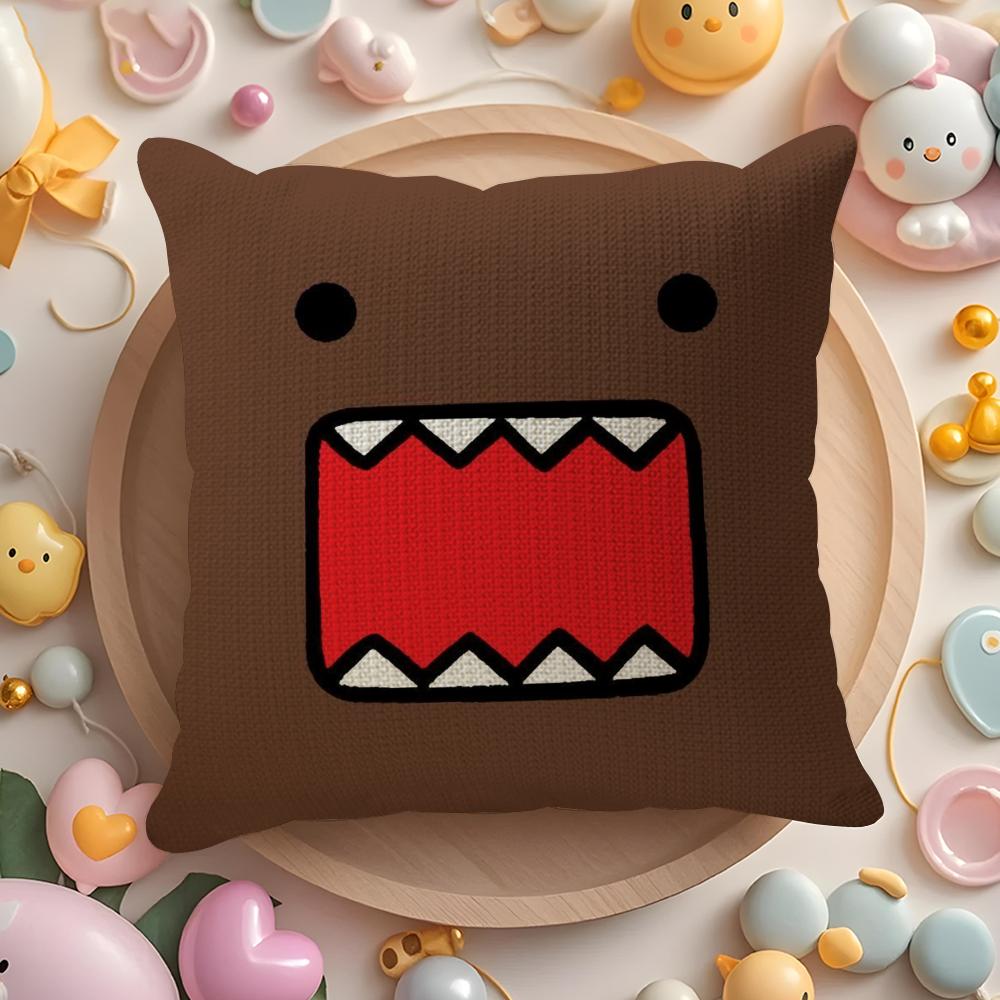 Мультяшная Забавная Наволочка Domo-Kun Льняная Органическая Ткань Двусторонняя Печать Дышащая Наволочка Диван Домашний Декор Подарок