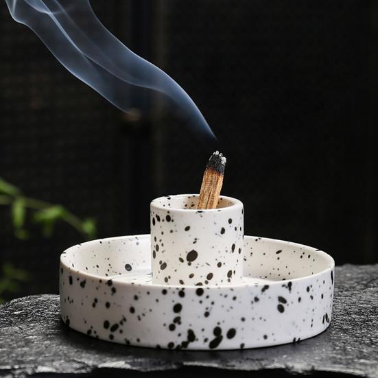 Горелка, держатель для ароматических палочек, керамическая чаша ручной работы с улавливателем золы, прочный уникальный дизайн, прочный поднос для благовоний