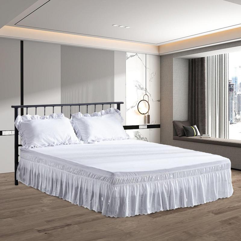 Эластичные оборки для кровати, мягкий, удобный, устойчивый к выцветанию однотонный подзор для кровати Twin Full Queen King Size