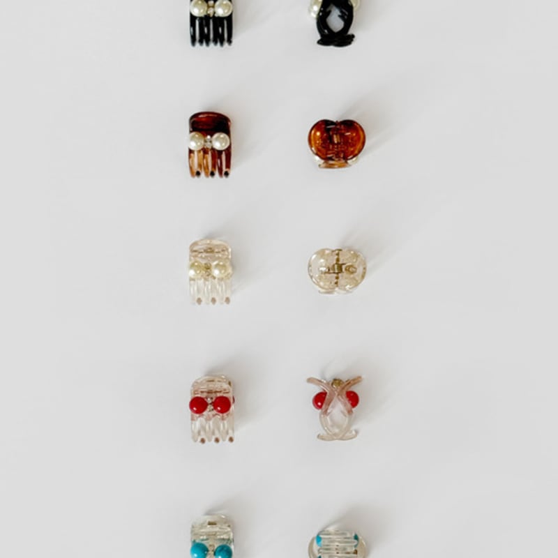 FANTASTIC PLANET [2SET] beads ball mini hair clip (5colors)