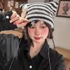 Y2K Cute Y2K Beanie Hat Striped Knitted Beanie Hat Knitting Wool Cap  Autumn Winter