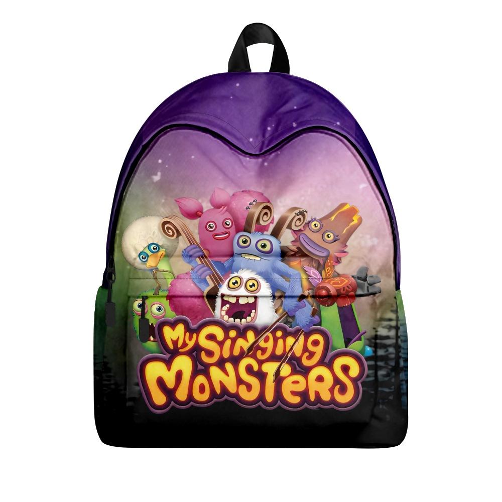 Мультяшные Молодежные My Singing Monsters Школьные Сумки для Учеников Рюкзаки для Ноутбуков 3D Печать Оксфордские Для Мальчиков/Девочек Забавные Дорожные Сумки