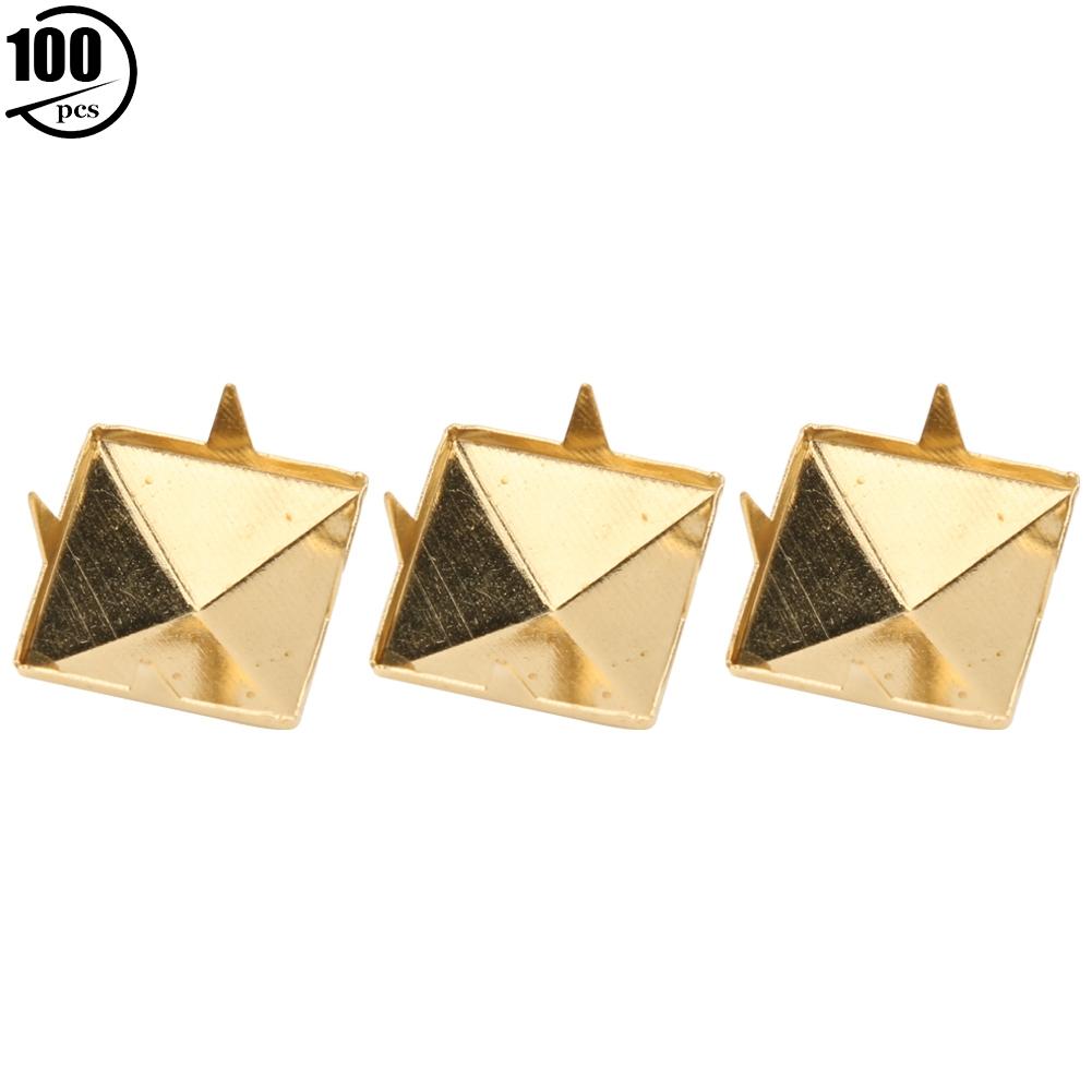 100pcs Pyramid Punk Rivets 4 Claw Metal Studs for Bracelets Clothing Shoes Handbag