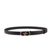 New Girls Belt Double-Sided First-Layer Cowhide Smooth Buckle Belt Versatile Decorative Ins Style Leather Belt Female Tide