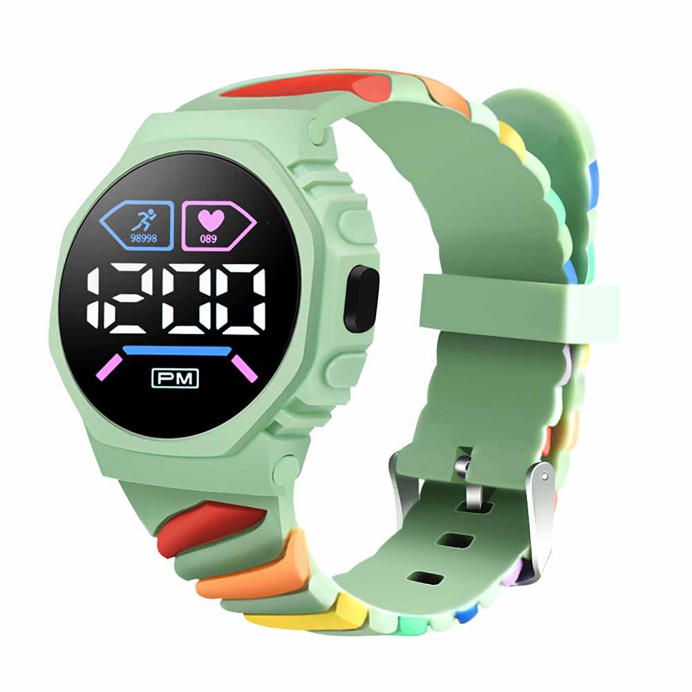 Children Kids Watch LED Digital Wristwatch for Boys Girls Waterproof Silicone Rainbow Kids Student Sport Electronic Watches