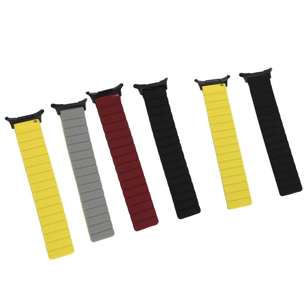 Magnetic Watch Band for Galaxy Watch 7 Ultra 47mm Water Resistant Soft Silicone Adjustable Replaceme