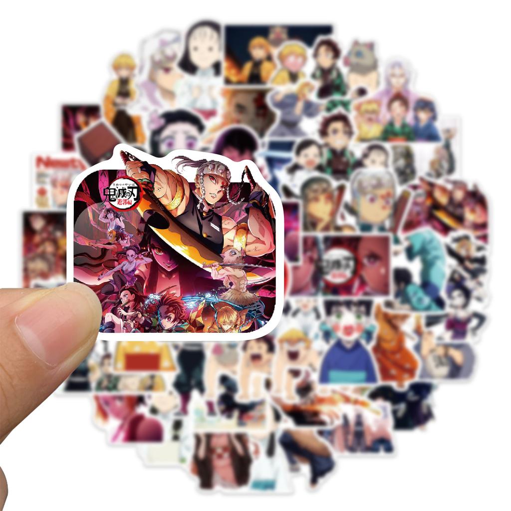 50 картинок Клинок, рассекающий демонов: Последние наклейки Flower Street Персонализированные декоративные наклейки для чемодана, блокнота, гитары, водонепроницаемые, съемные