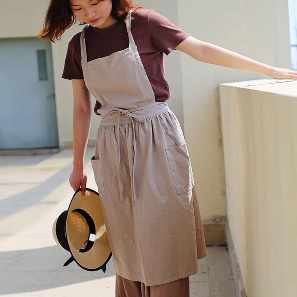 Adult/Children Kitchen Cooking Apron Solid Color Children's Apron Florist Apron  Cooking Baking