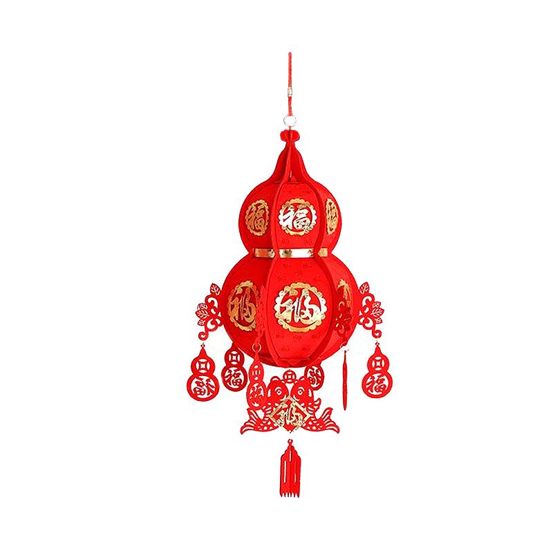 1 шт. китайский фонарик 3D украшение весеннего фестиваля DIY подвесные украшения удачи красные фонарики тыква в форме нетканого материала