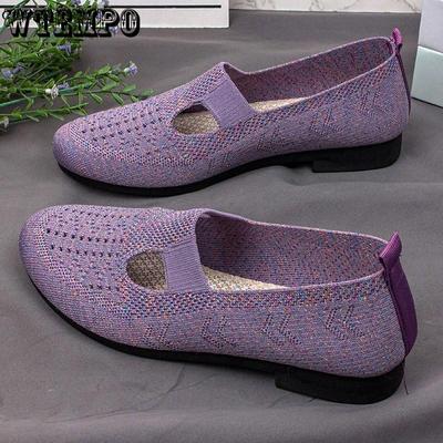 Новая тканевая обувь, женские летние полые туфли на одинарной платформе, удобные нескользящие повседневные сандалии для мам для мам